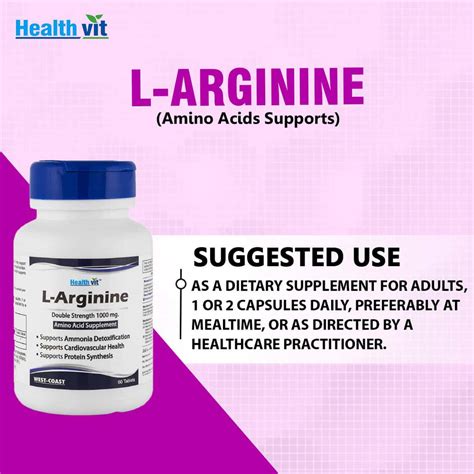 Buy Healthvit L Arginine Mg Pre Workout Essential Amino Acid