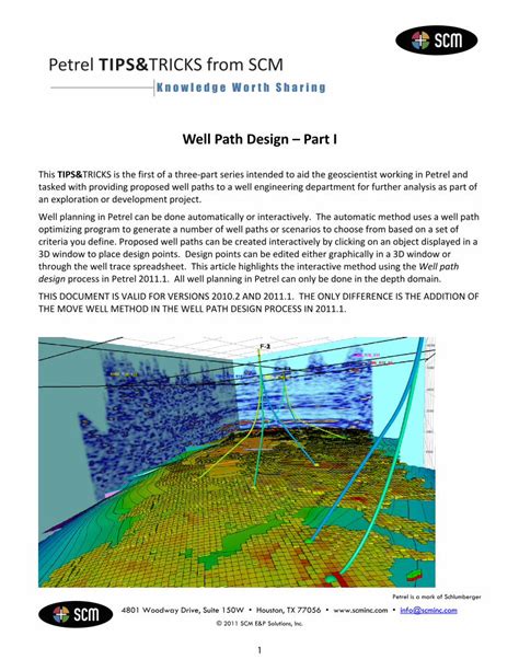 PDF Petrel TIPS TRICKS From SCM SCM E P Solutions Inc Scminc