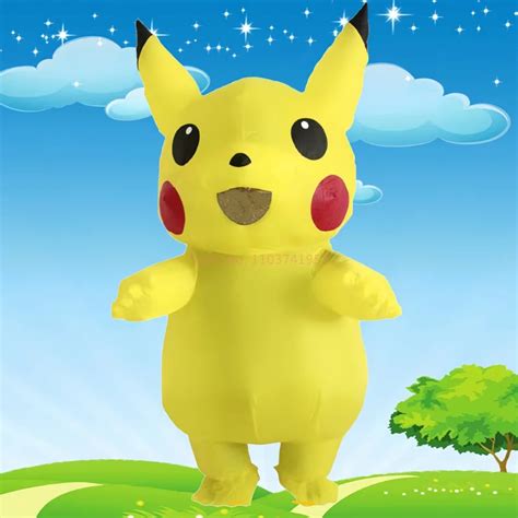 Nuevo Anime Pokemon Pikachu Ropa Inflable Mu Eca Prop Disfraz Ni Os