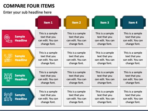 Compare Four Items for PowerPoint and Google Slides - PPT Slides