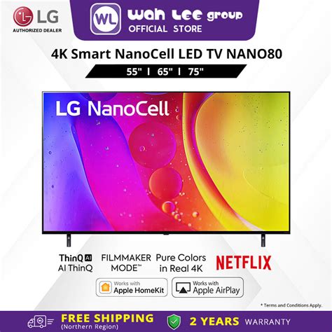 LG 55 65 75 4K Smart NanoCell TV NANO80 55NANO80SQA 65NANO80SQA