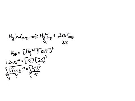 SOLVED Calculate The Molar Solubility Of Mg OH 2 In 0 025M NaOH The