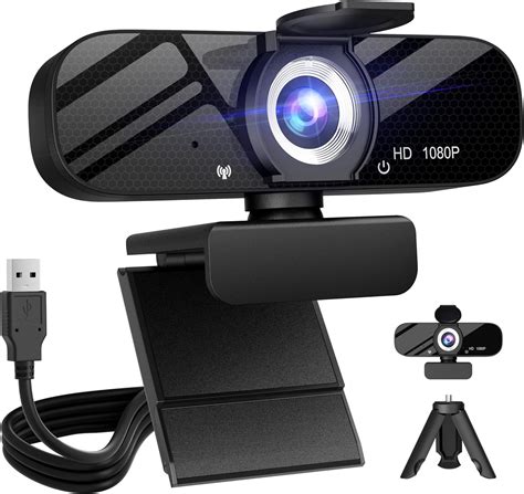 Full Hd 1080p Webcam With Privacy Shutter And Tripod Pro Streaming Web Camera With Microphone