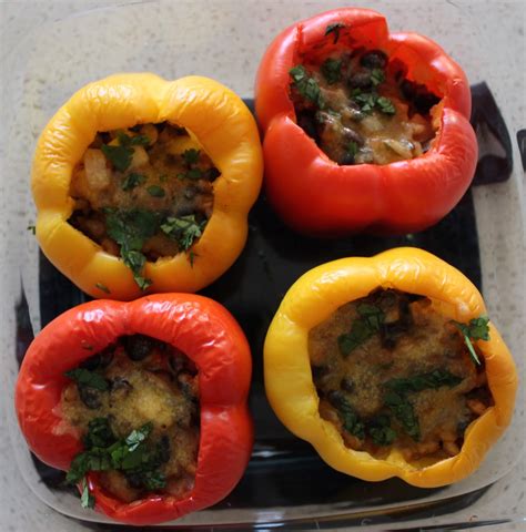 A Hoppy Medium: Stuffed Peppers with Black Beans and Farro