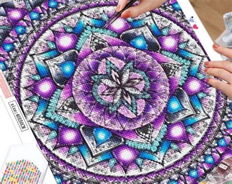 Stunning Diy Mandala D Diamond Painting Kit Full Drill Canvas Tools