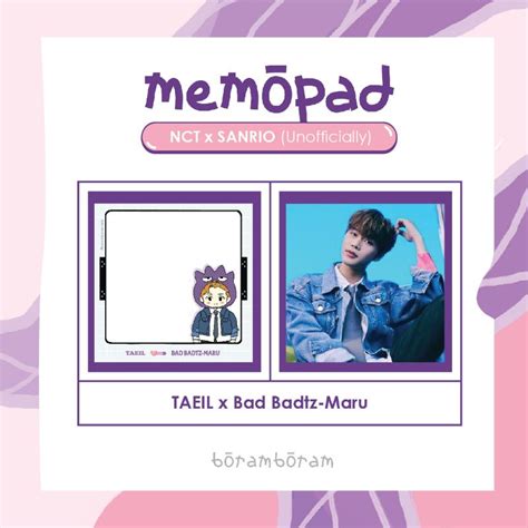 Jual Memopad Nct X Sanrio Character Taeil Johnny Taeyong Yuta Kun