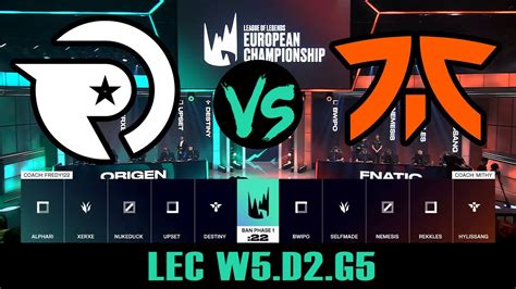 Origen Vs Fnatic Lec W D G Spring Og Vs Fnc Youtube