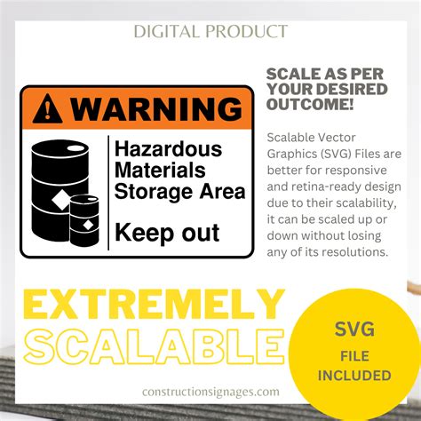 Hazardous Materials Storage Area Keep Out Printable Safety Signages Digital Download