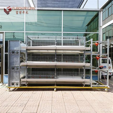 Galvanized Automatic 3 4 Tier Battery Meat Chicken Feeding Cage For