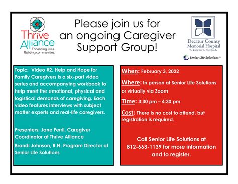 Caregiver Support Group Video Series - Thrive Alliance