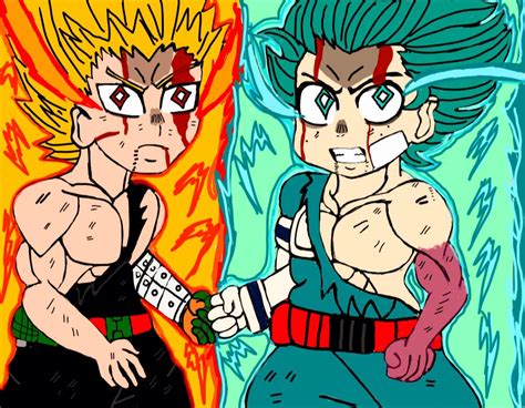 Deku And Bakugo Mha Heroes Rising By Nerdyverseking99 On Deviantart