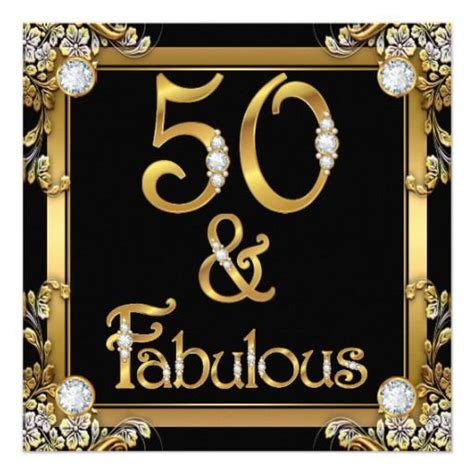 Golden Fabulous 50 Birthday Gold Diamond 5 25x5 25 Square Paper