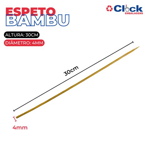 Espeto Palito Bambu Cm P Espetinho Churrasco Unidades Click