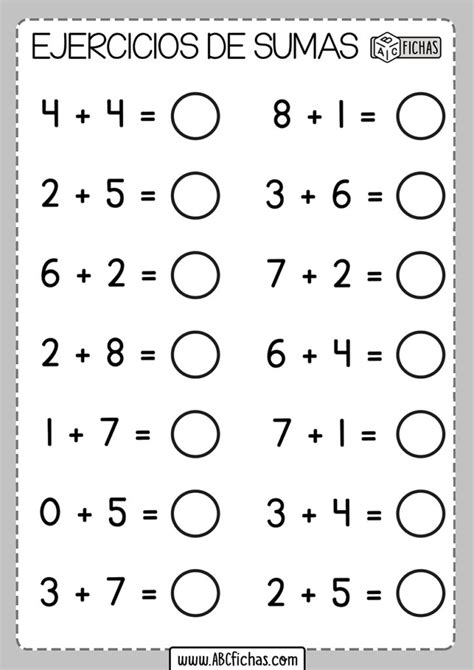 Ejercicios De Sumas De 2 Dígitos Para Niños De Primaria