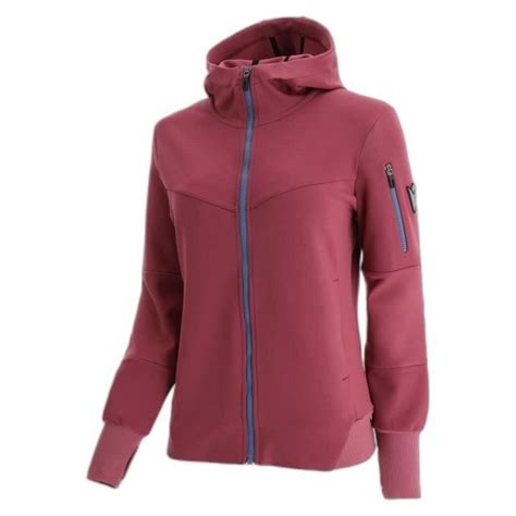 Sweatshirt Capuche Zipp Femme Macron Athleisure Scc Panarea Rouge