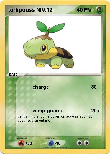 Pokémon tortipouss NIV 12 12 charge Ma carte Pokémon