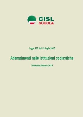 Legge 107 E Adempimenti Nelle Scuole Collegi Consigli RSU