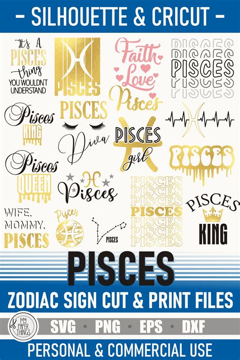 Pisces Svg Bundle February March Birthday Svg Zodiac Sign