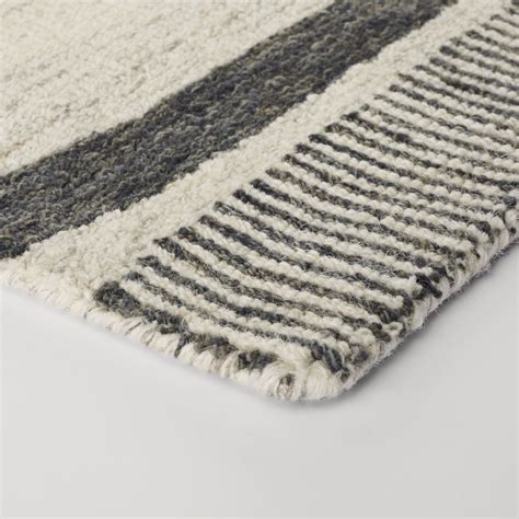 AllModern Uptown Handmade Hand Tufted Wool Cream Charcoal Black Rug