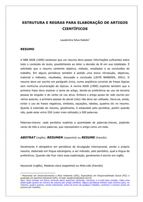 Estrutura e técnicas para elaborar um artigo científico laudemria silva