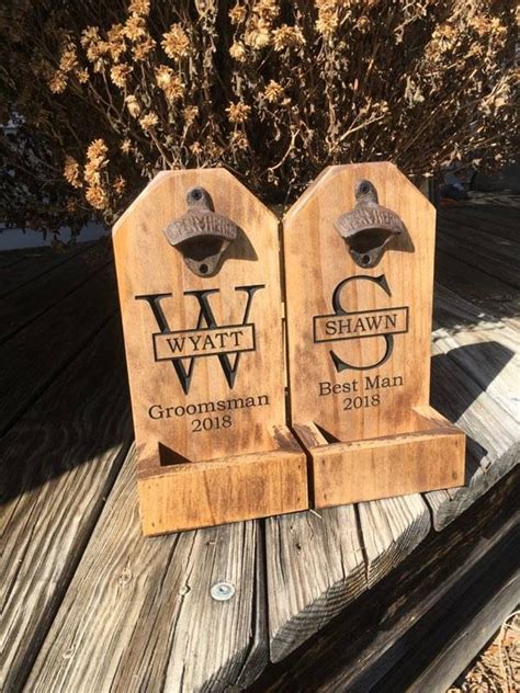 Personalized Beer Bottle Opener Groomsmen Gift Rustic Etsy