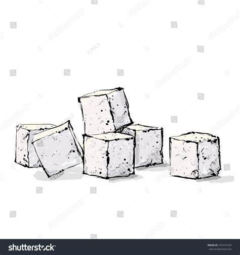 Hand Draw Sugar Cubes Vector Illustration