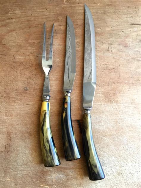 Vintage Meat Knife Set / Meat Carving Set / Thanksgiving Table Decor ...