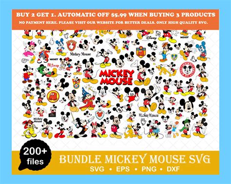 200+ Disney Mickey Mouse Svg, Png, Eps, Dxf For Cricut And Print ...