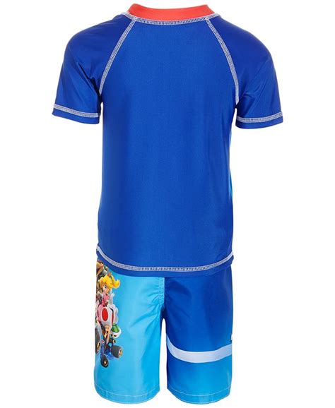 Dreamwave Little Boys 2 Pc Mario Kart Rash Guard And Swim Shorts Set