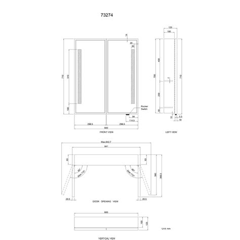 Mia Battery Operated Black Framed Illuminated Led Mirror Cabinet X Mm