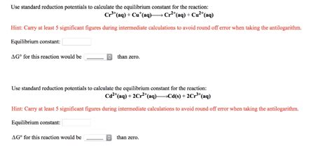 Solved Use Standard Reduction Potentials To Calculate The