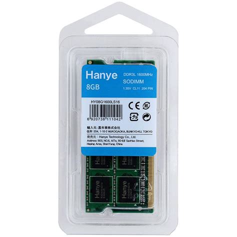 セール ノートpc用メモリ Hanye Ddr3l 1600 Pc3 12800 8gb8gbx1枚 Sodimm 135v Cl11