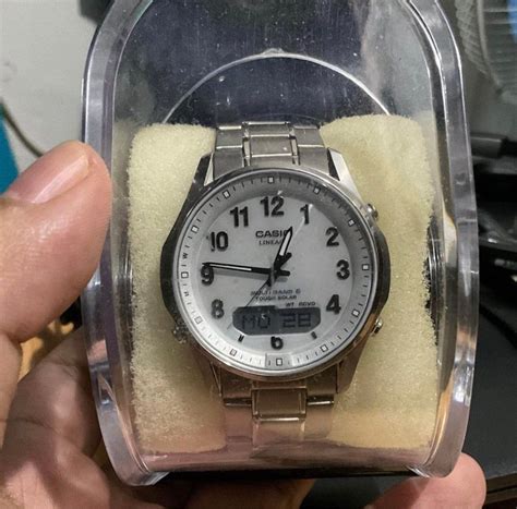 casio lineage solar sapphire titanium mens fashion watches