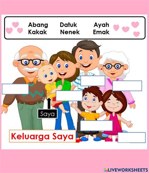 Keluarga Saya Worksheet For Prasekolah