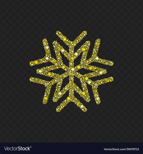 Golden Snowflake From Christmas Decoration Vector Image