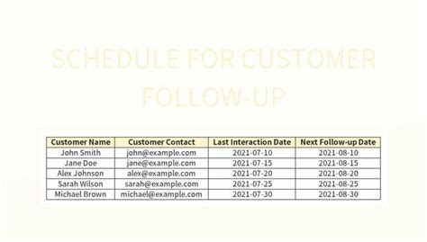 Optimal Timing For Following Up With Customers Excel Template Free