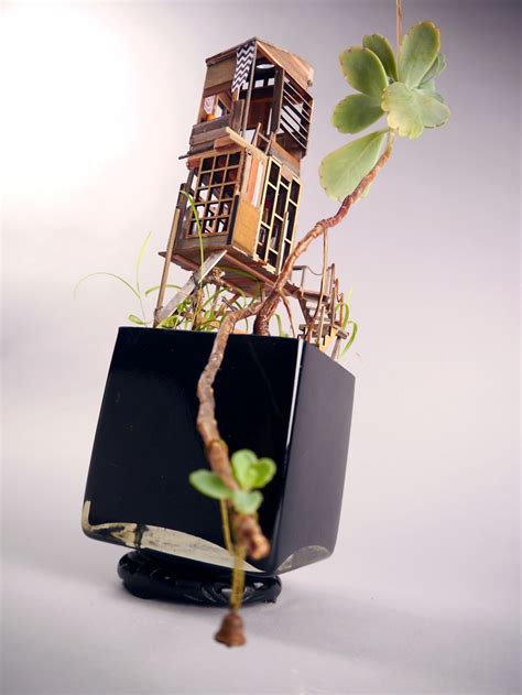 Artist Crafts Miniature Treehouse Sculptures To Sit Within Ordinary