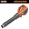 Ridgid V Brushless Mph Cfm Cordless Battery Leaf Blower Tool