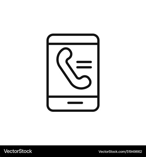 Mobile phone call logo sign outline Royalty Free Vector