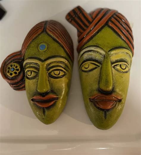 Vintage Made In India Wood Hand Carved Wall Decor Picclick Uk