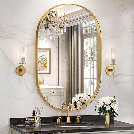 Amazon Brightify Gold Oval Mirror For Wall 24x36 Inch Bathroom