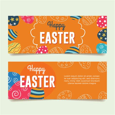 Easter Banners with Colorful Easter Eggs 20512958 Vector Art at Vecteezy