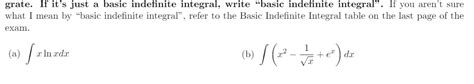 Solved Calculate The Following Indefinite Integrals