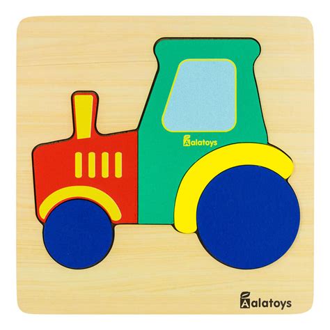 Пазлы для малышей деревянные Alatoys "Трактор", 5 деталей - купить с ...