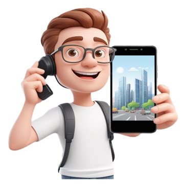 Cartoon Urban Mobile Phone Photo Call Illustration Character Cartoon