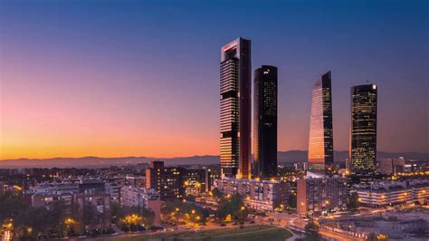 Download Madrid Spain Cuatro Torres Sunset Wallpaper