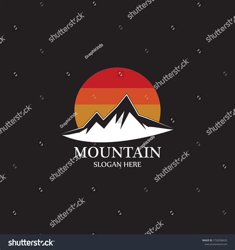 Mountain Sun Logo Design Concept Template Stock Vector Royalty Free