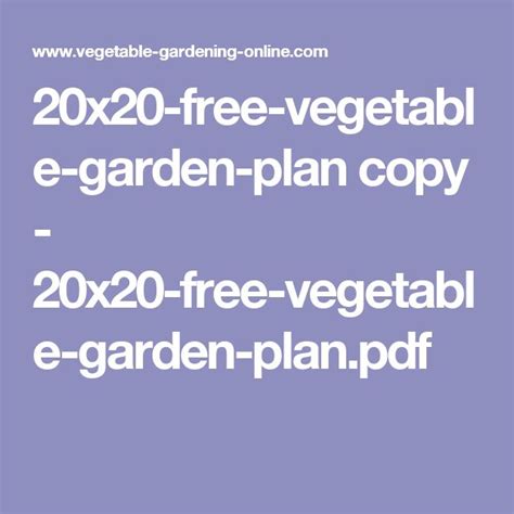 20x20 Vegetable Garden Layout Merysonic