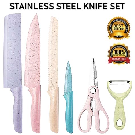 6 IN 1 Stainless Steel Kitchen Knife Scissor Peeler Cutlery Culinary