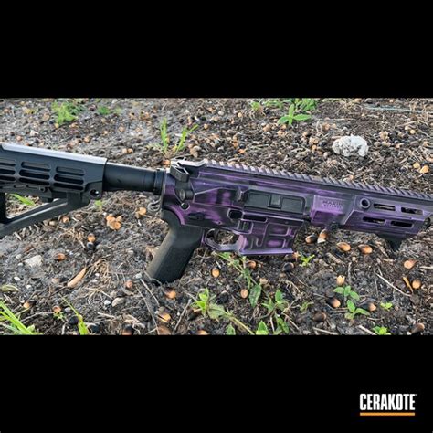 Battleworn Ar Cerakoted Using Graphite Black And Bright Purple Cerakote